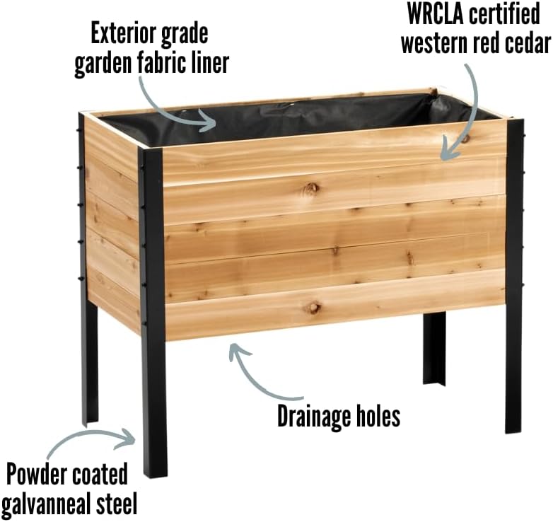 Cedar Wood Elevated Garden Planter Bed
