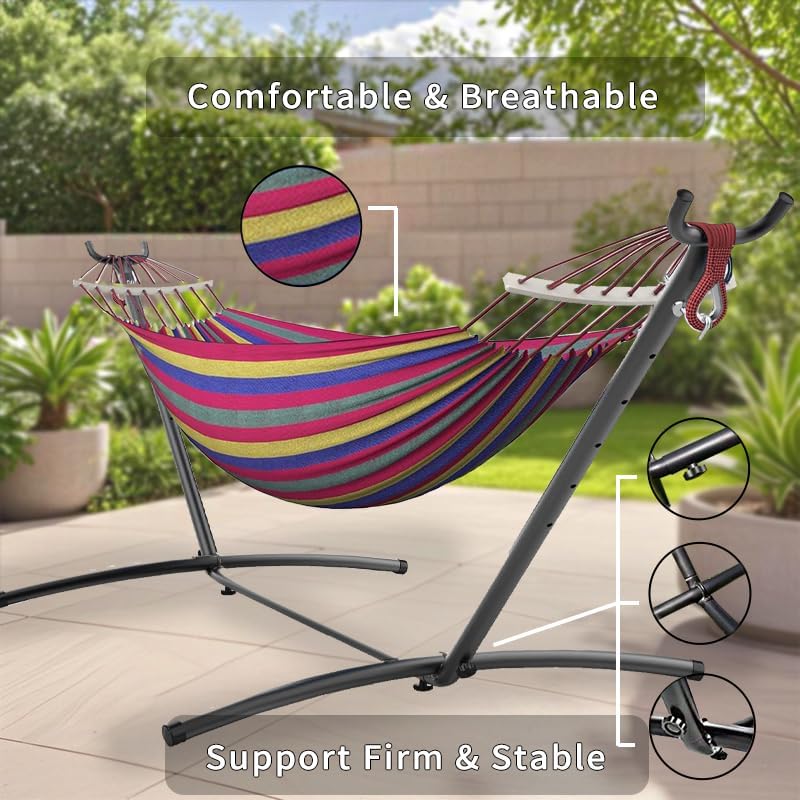 Adjustable Double Steel Hammock Stand Set