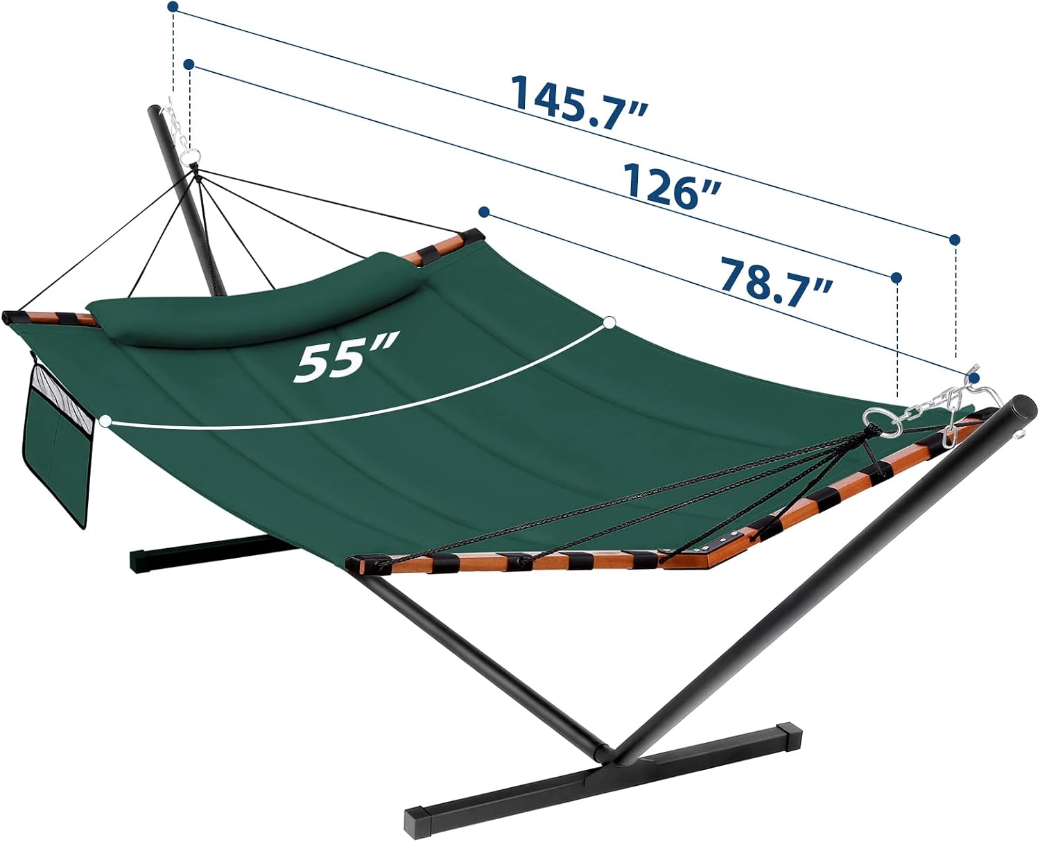 Two Person Hardwood Hammock Stand Set
