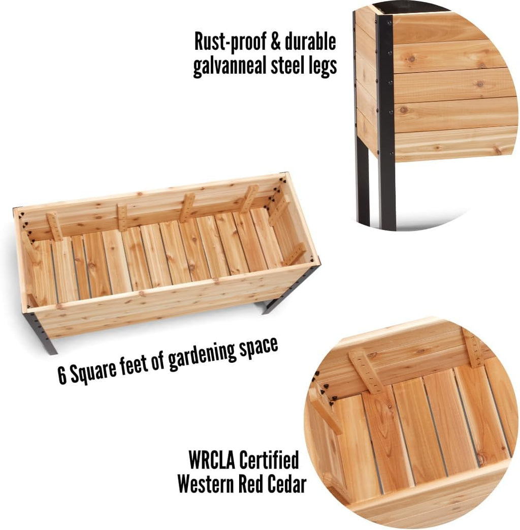 Cedar Elevated Wooden Garden Planter Bed