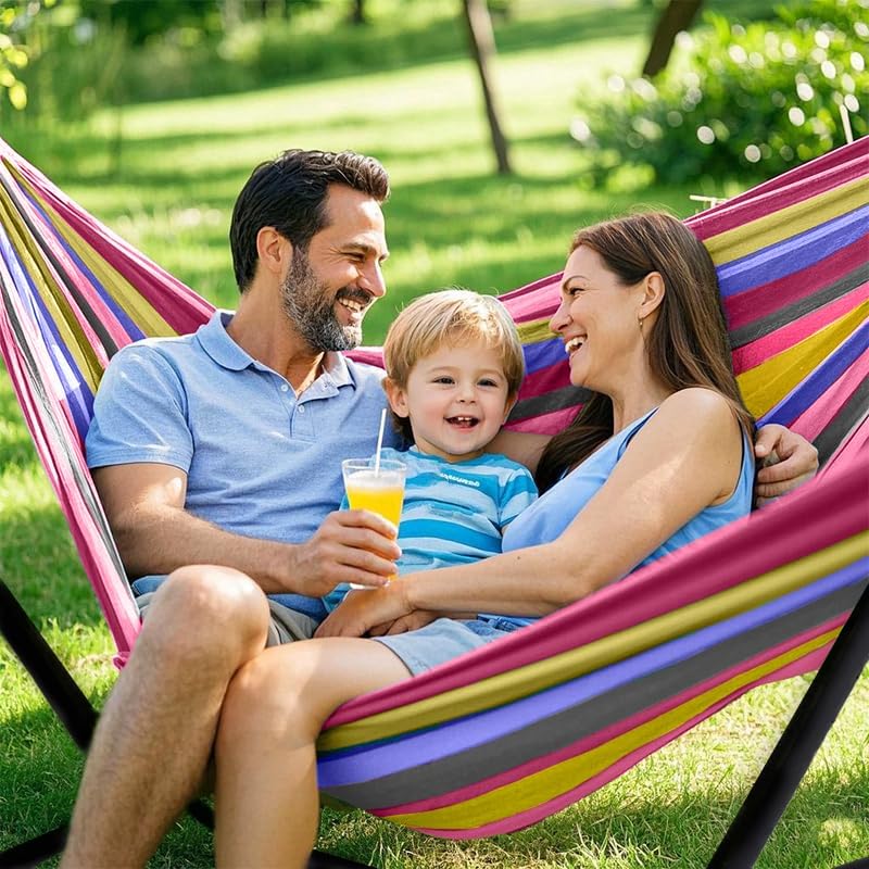 Adjustable Double Steel Hammock Stand Set