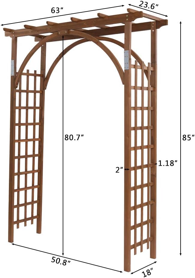 Wood Garden Wedding Vine Arch Trellis