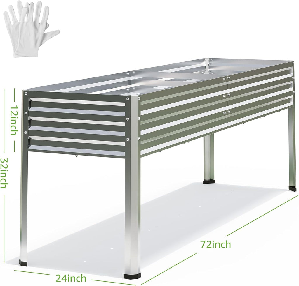 Galvanized Steel Elevated Garden Planter