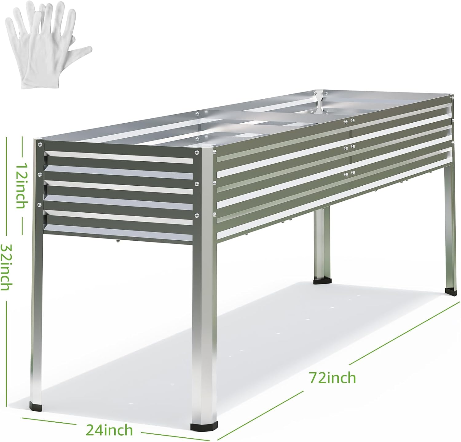 Galvanized Steel Elevated Garden Planter