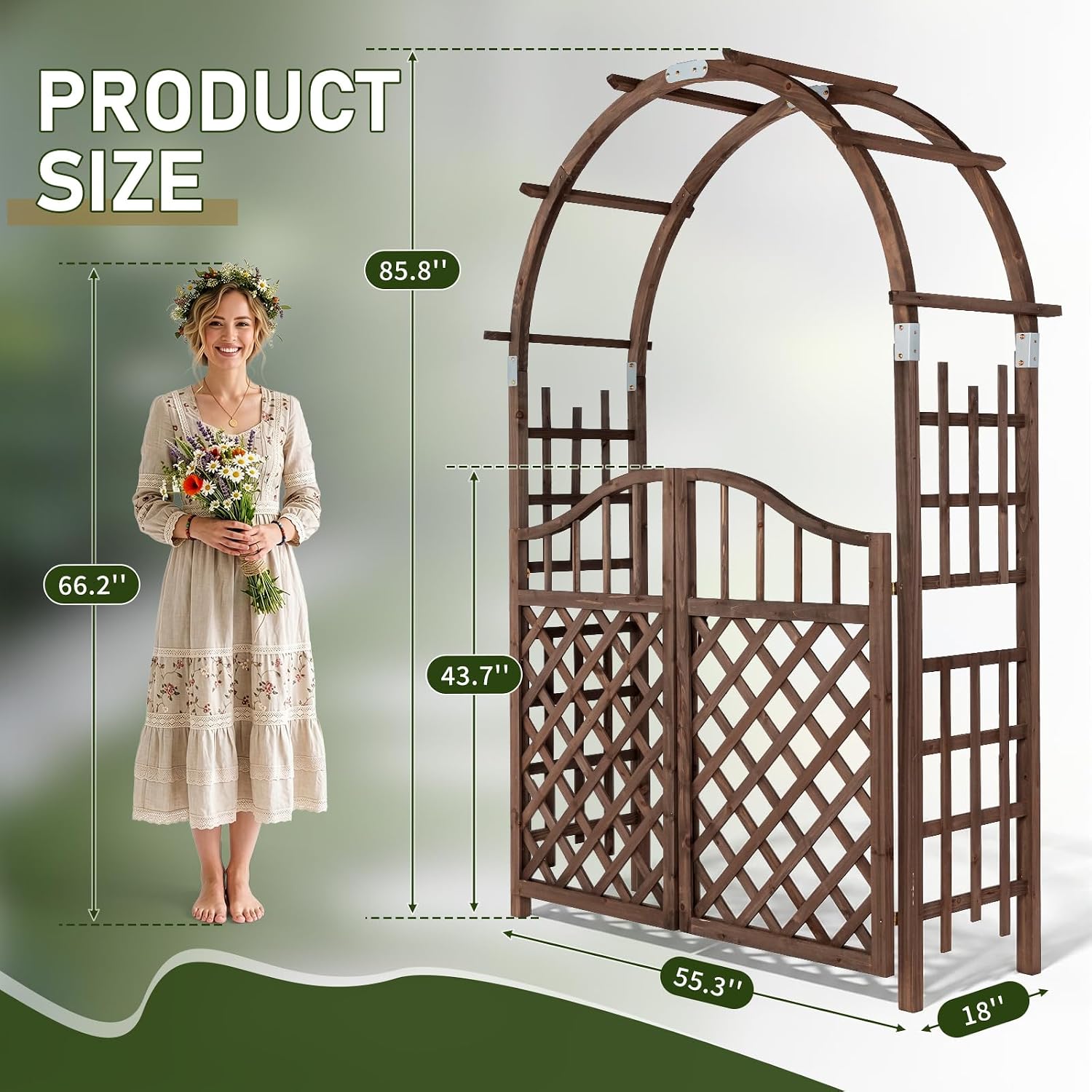 Fir Wood Lattice Garden Wedding Arbor