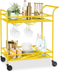 2-Tier Rolling Wine Rack Bar Cart