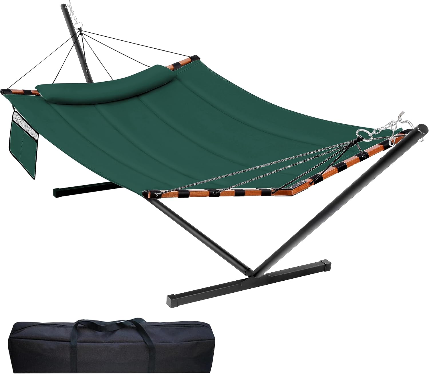 Two Person Hardwood Hammock Stand Set