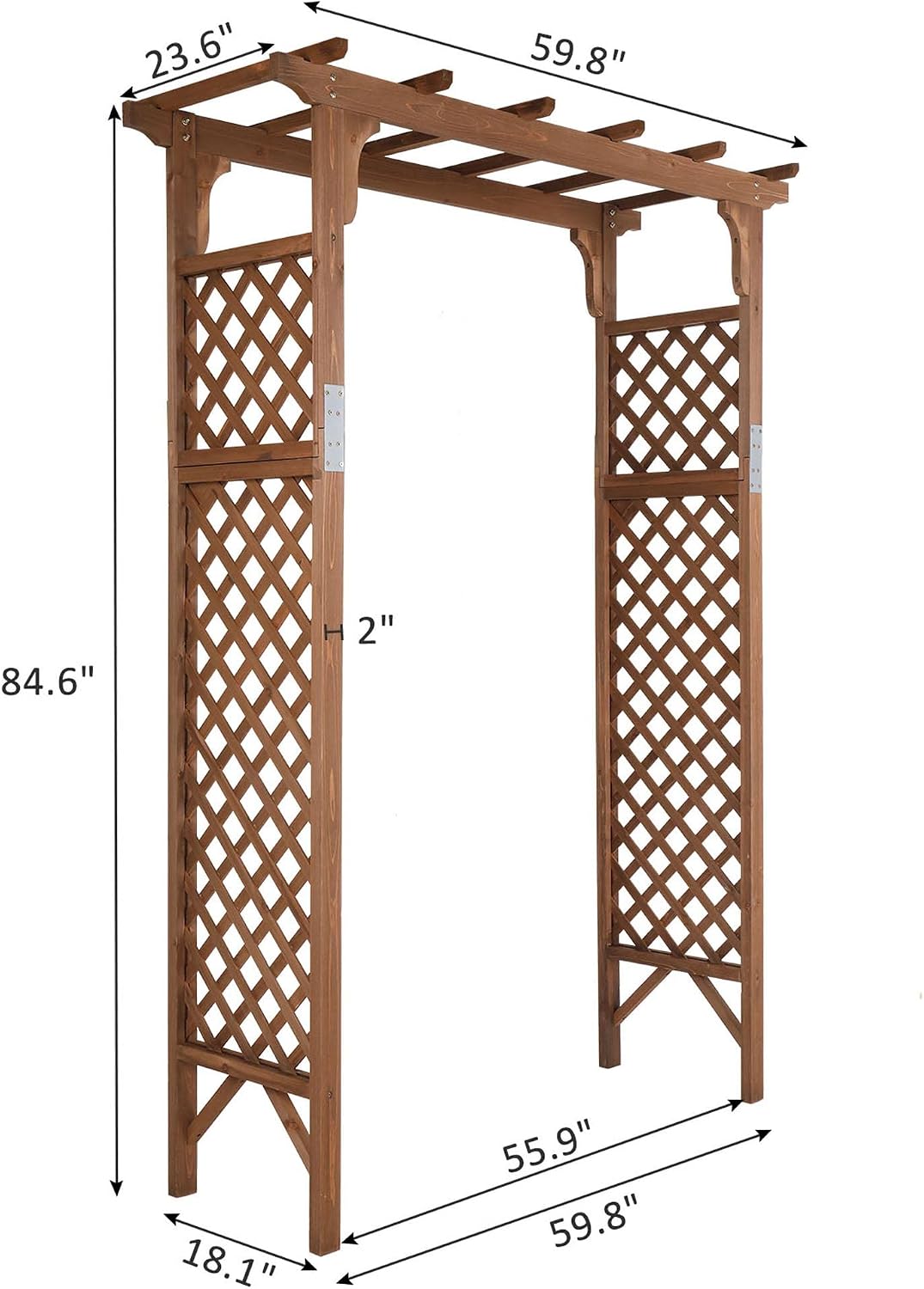 Wood Wedding Garden Plant Arch Trellis