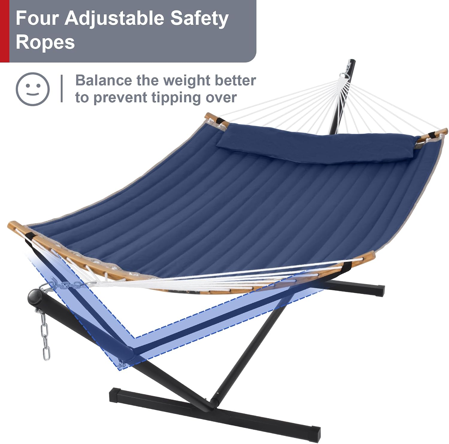 Double Hammock Stand With Pillow Carry Bag