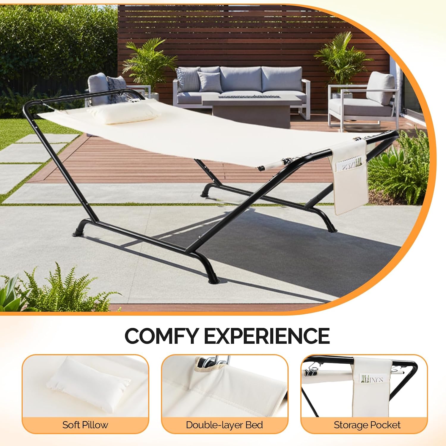 Heavy Duty Double Hammock Stand Set