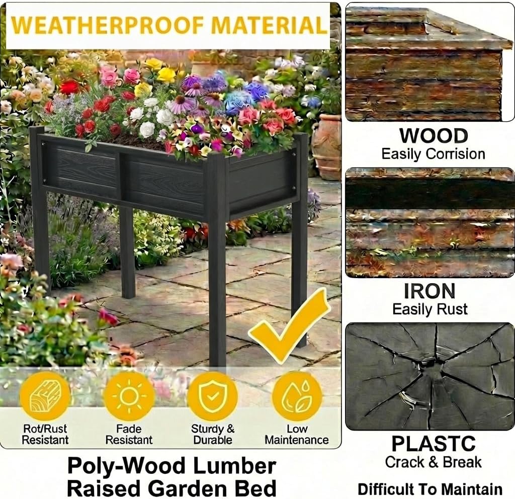 HDPE Elevated Outdoor Garden Planter Box