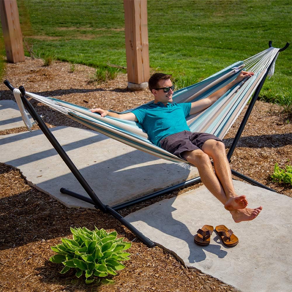 Double Hammock Steel Stand Combo Set