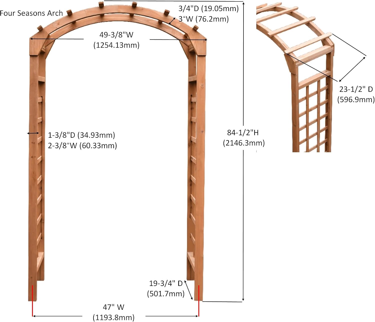 Solid Fir Wood Wedding Garden Plant Arbor