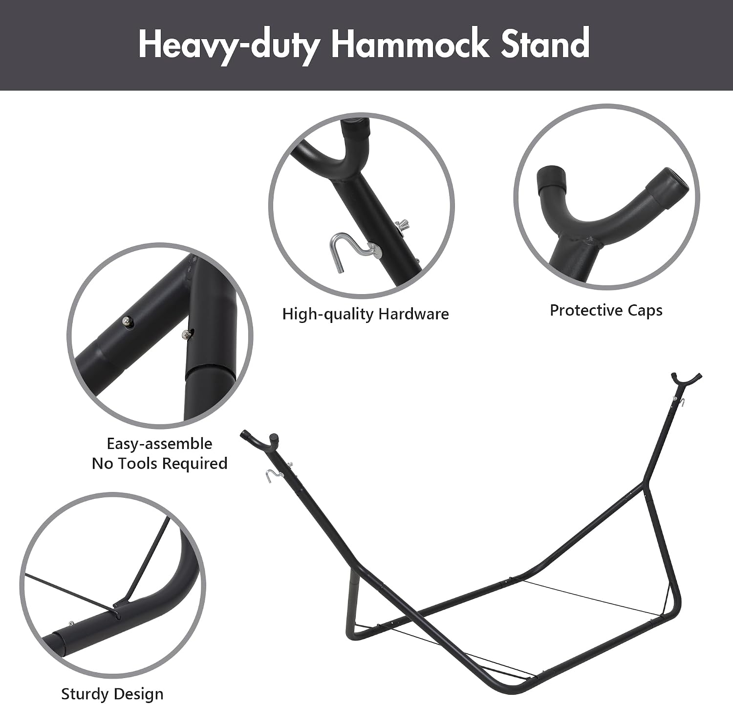 Adjustable Double Hammock Stand Set