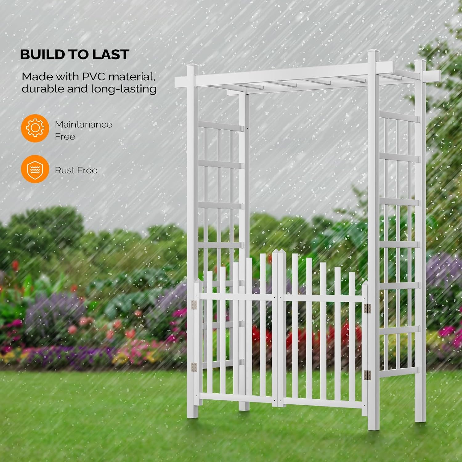 PVC Garden Gate Wedding Plant Arbor Trellis