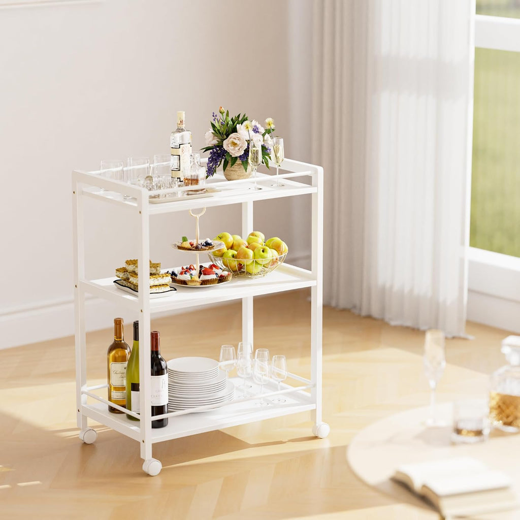 3-Tier Rolling Storage Serving Bar Cart