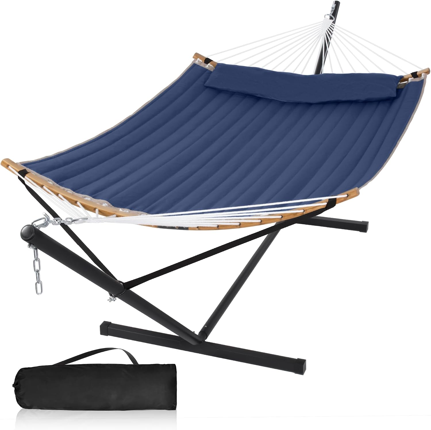 Double Hammock Stand With Pillow Carry Bag