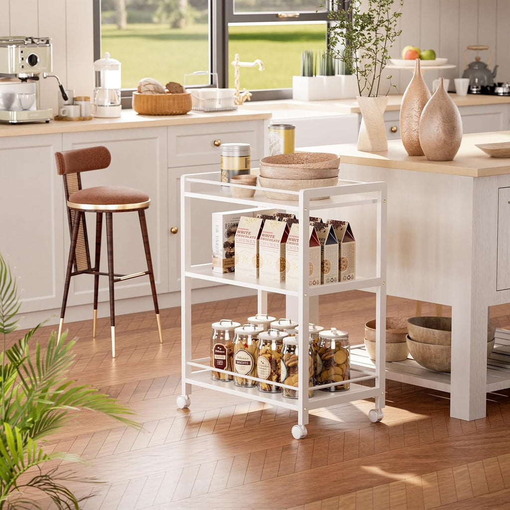 3-Tier Rolling Storage Serving Bar Cart