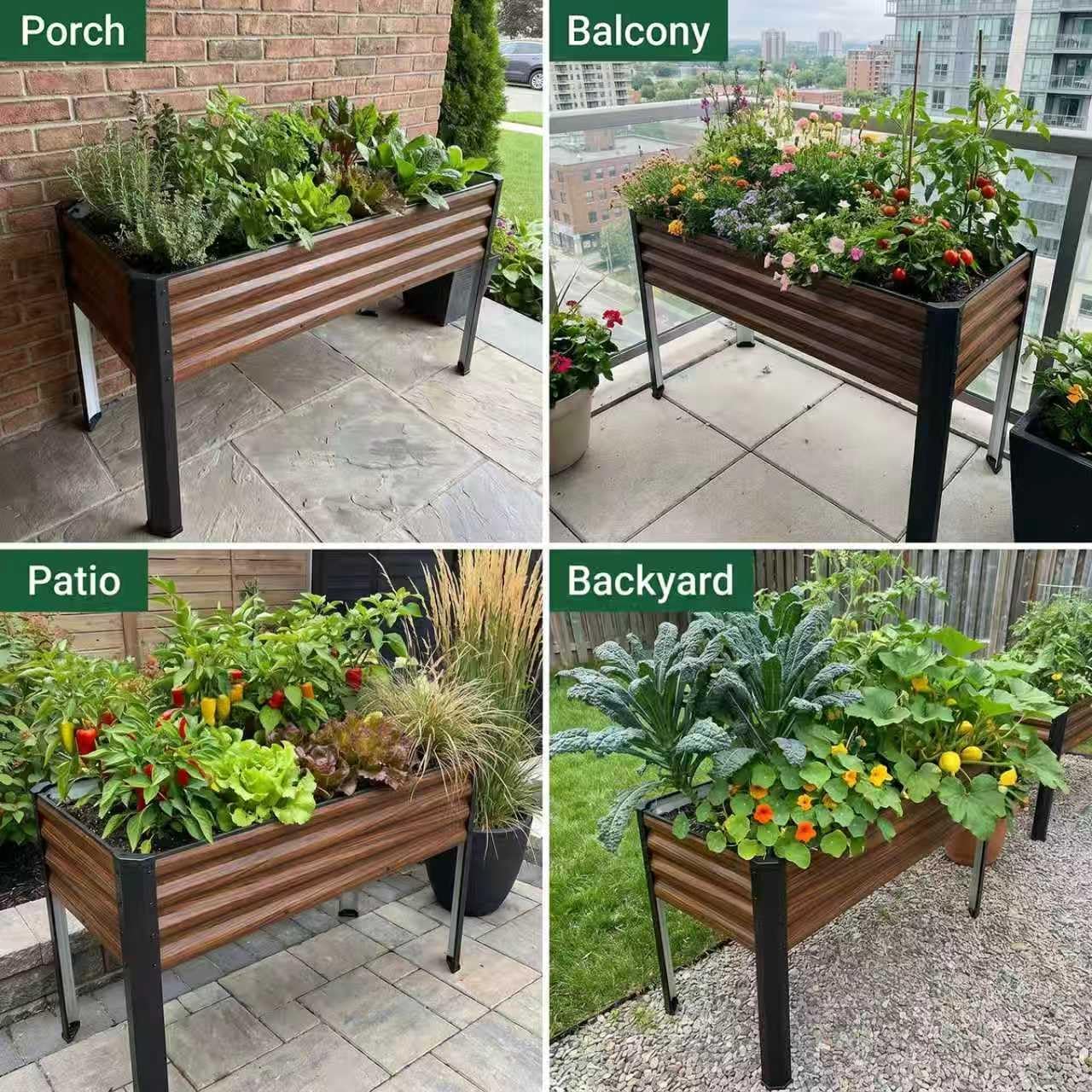 Metal Elevated Garden Planter Boxes