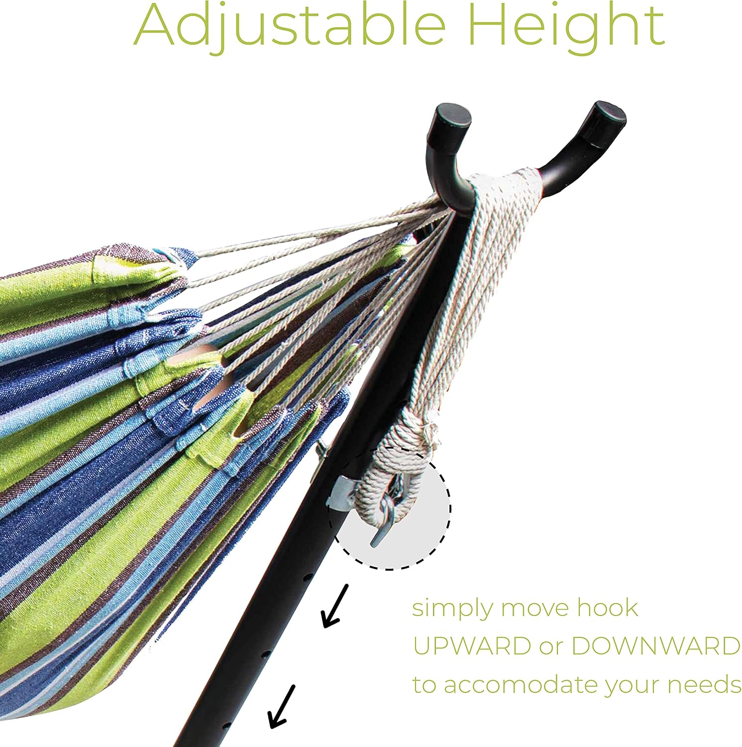 Cotton Double Hammock Steel Stand Set