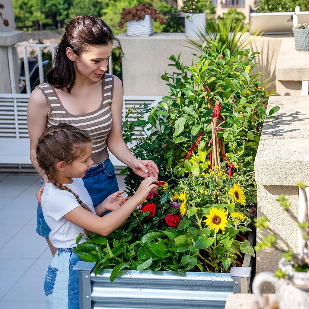 Galvanized Metal Elevated Garden Planter