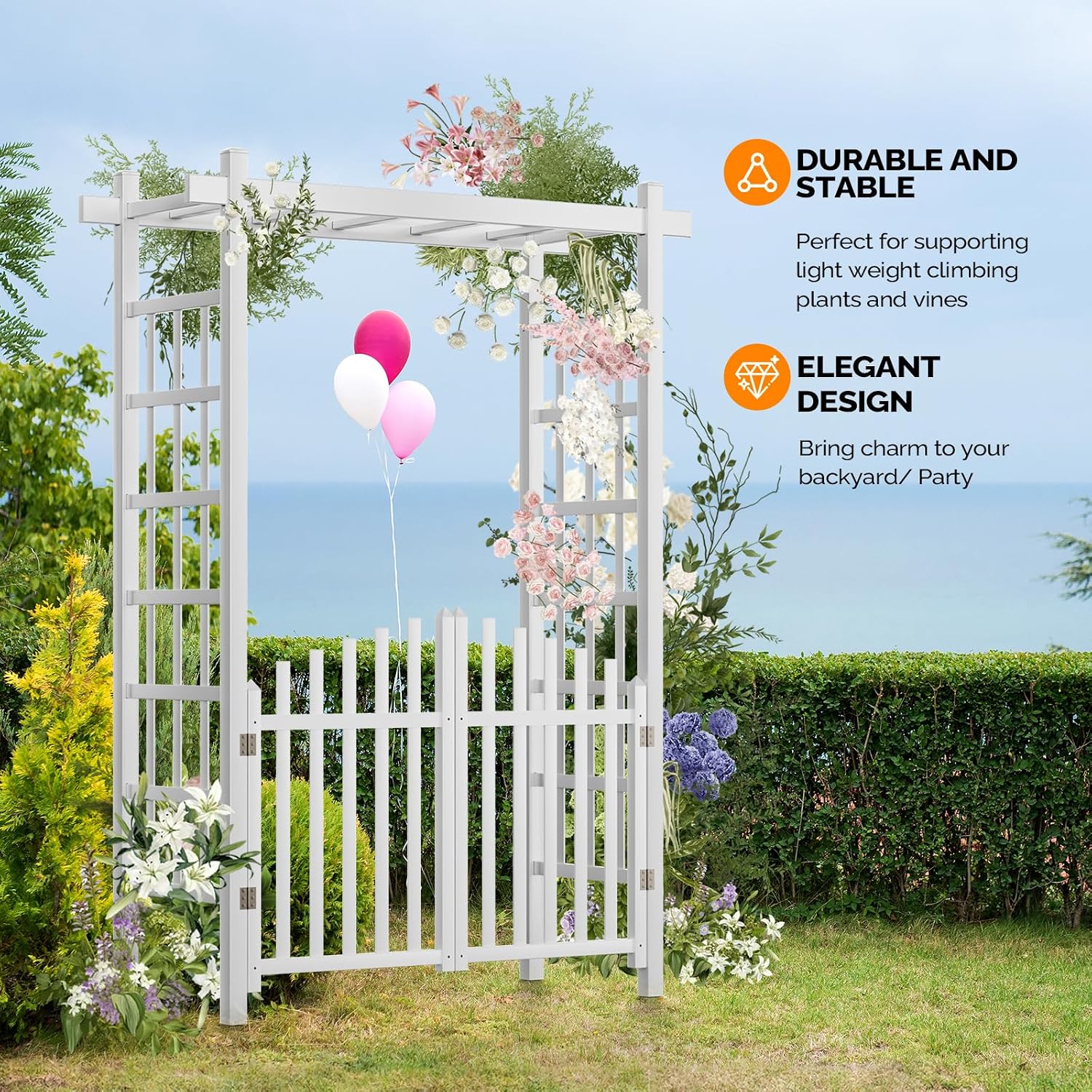 PVC Garden Gate Wedding Plant Arbor Trellis