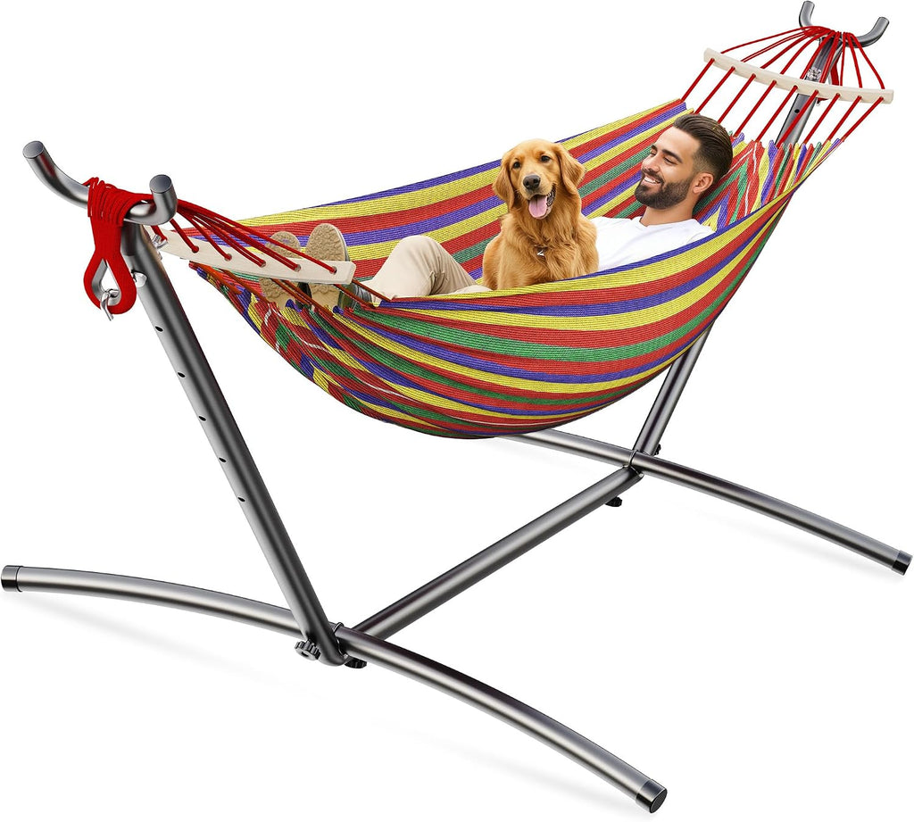 Adjustable Double Steel Hammock Stand Set