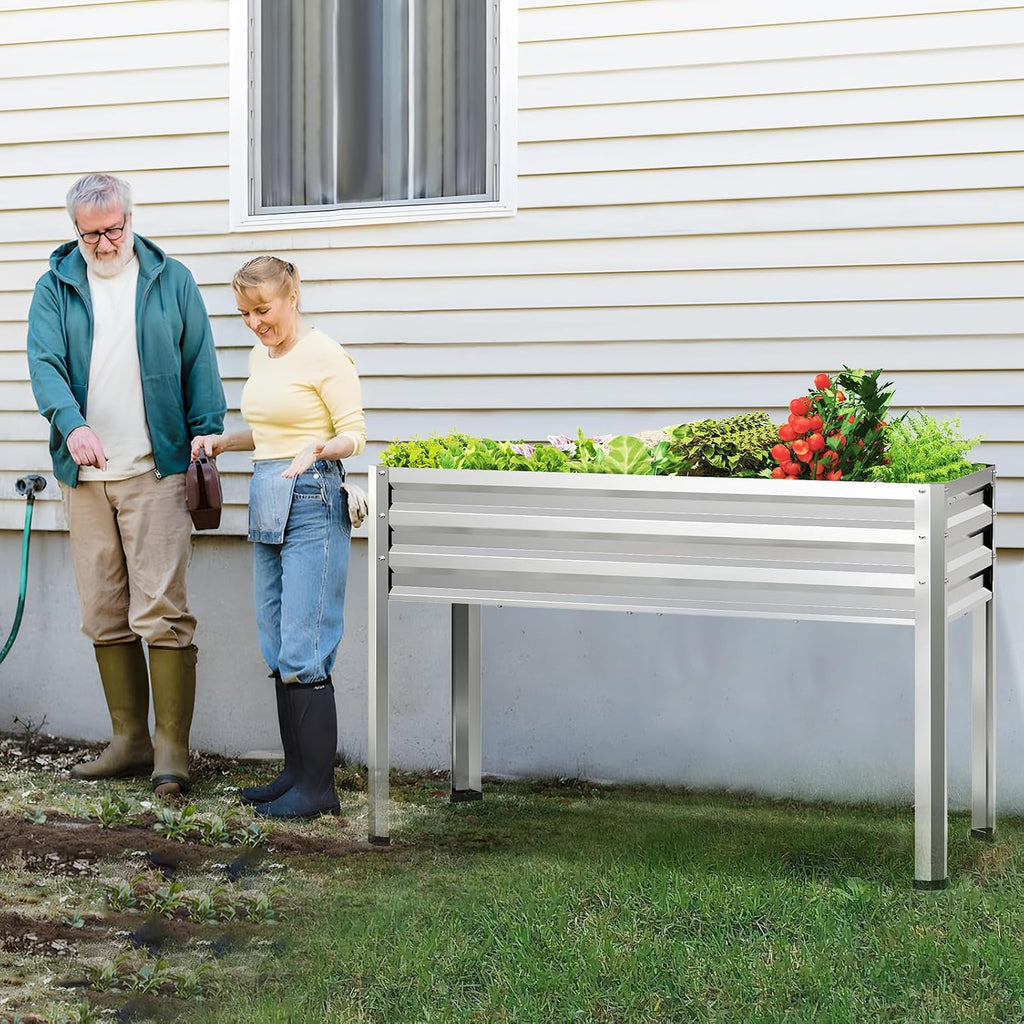 Galvanized Steel Elevated Garden Planter