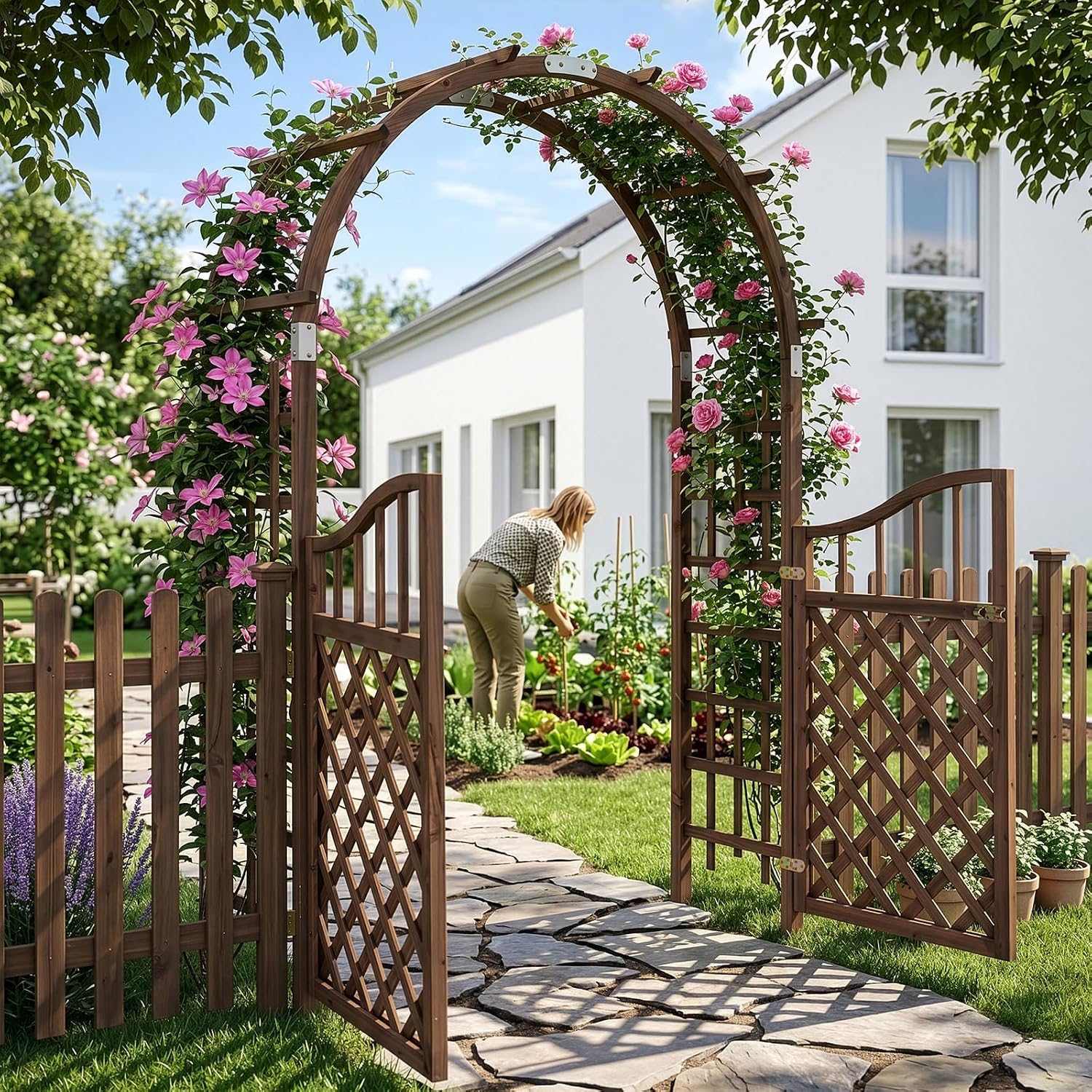 Fir Wood Lattice Garden Wedding Arbor