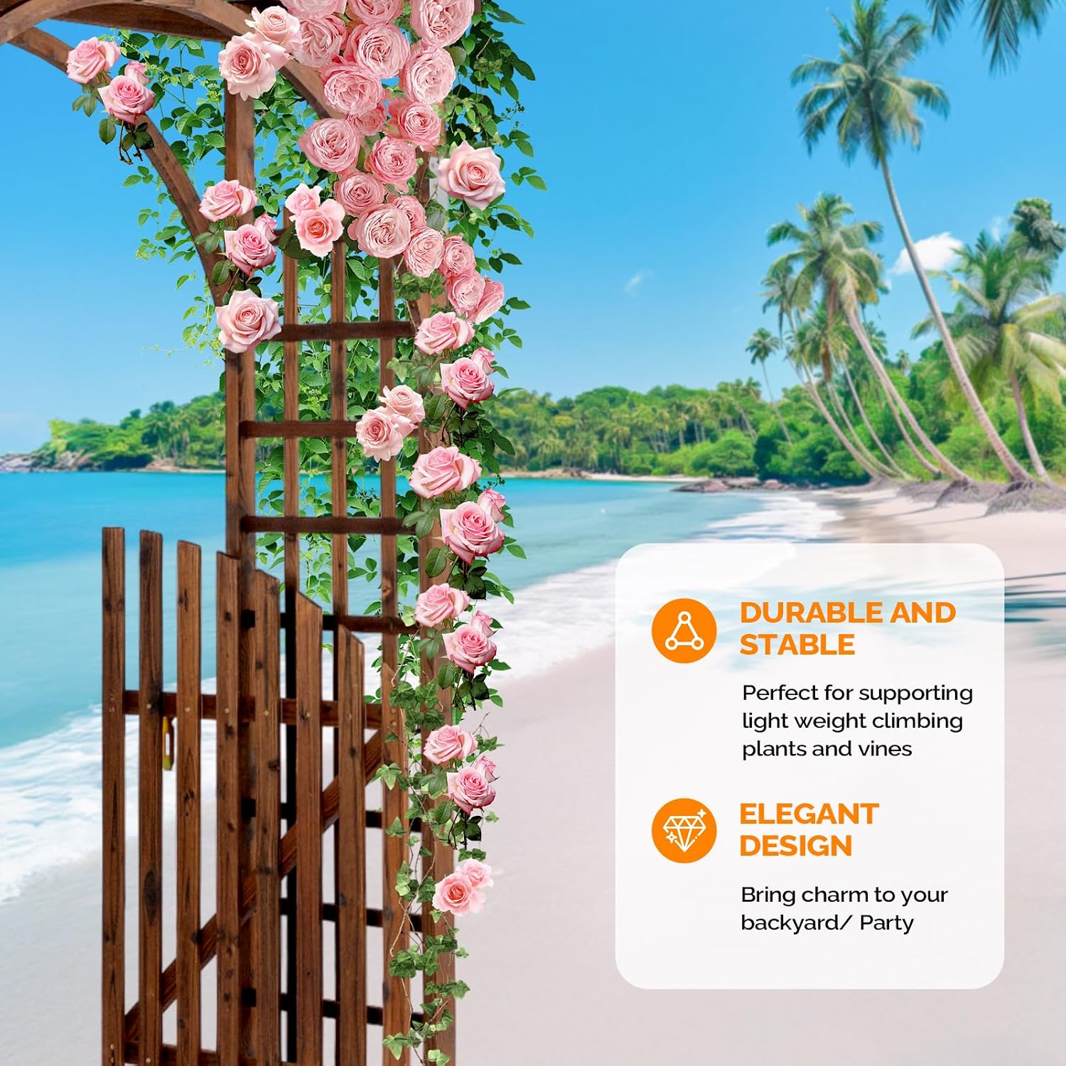 Wood Wedding Garden Plant Arch Trellis