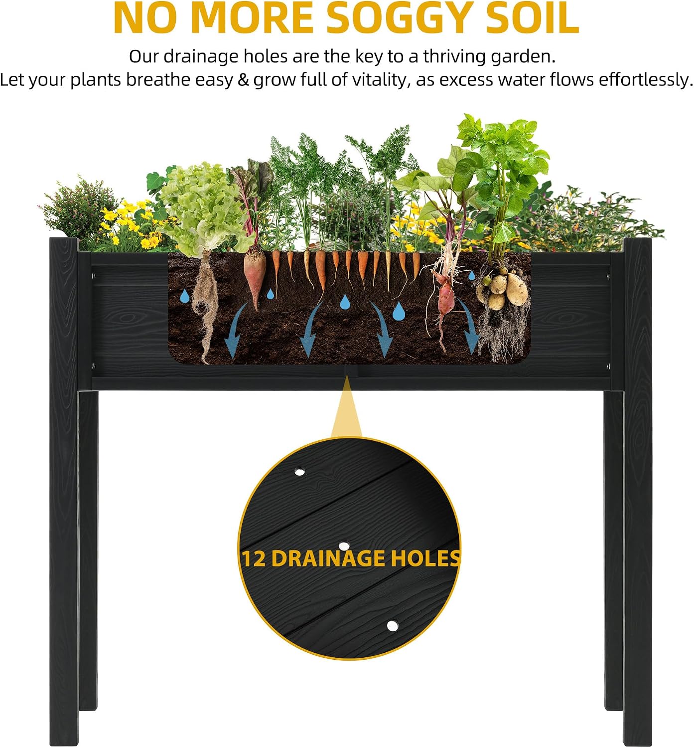 HDPE Elevated Outdoor Garden Planter Box