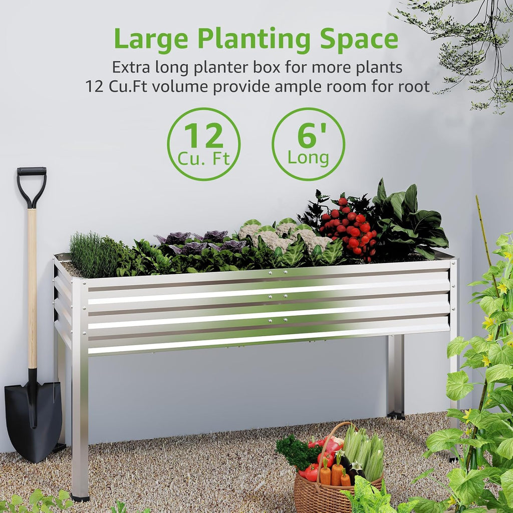 Galvanized Steel Elevated Garden Planter