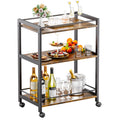 3-Tier Rolling Liquor Serving Bar Cart