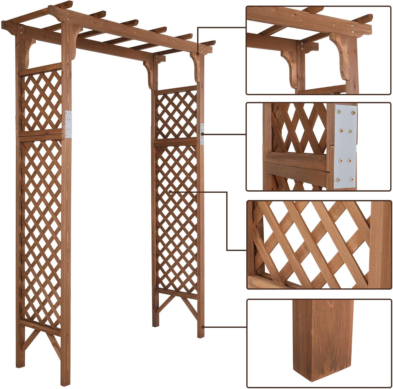 Wood Wedding Garden Plant Arch Trellis