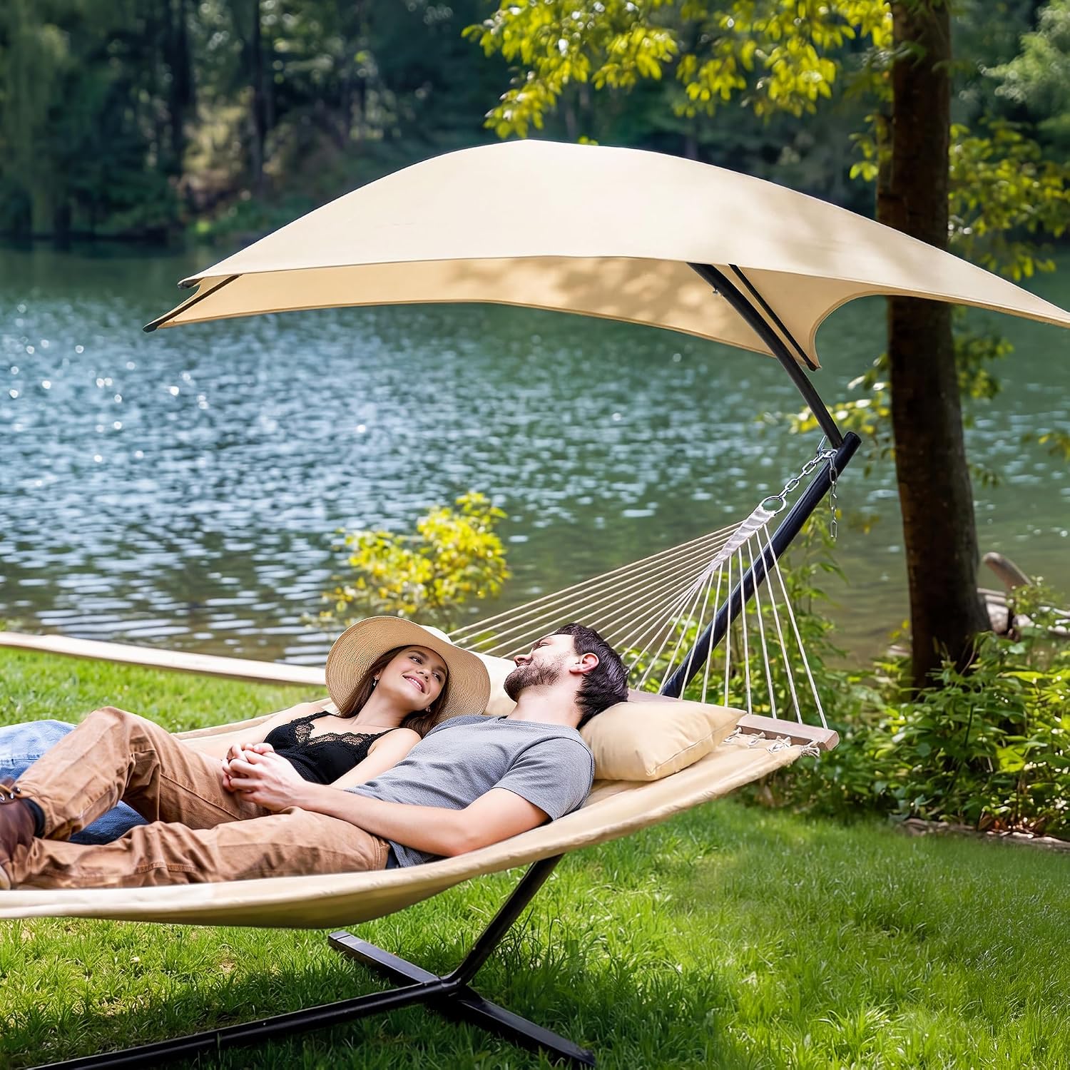 Canopy Double Outdoor Hammock Stand Set