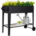 Rolling Steel Elevated Garden Planter Box