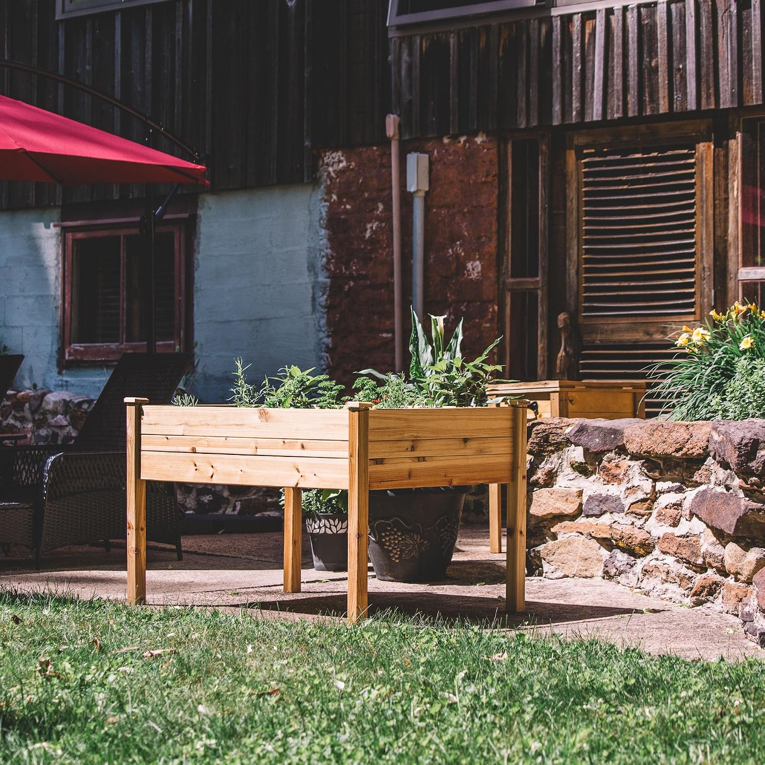 Wood Elevated Raised Garden Planter Bed