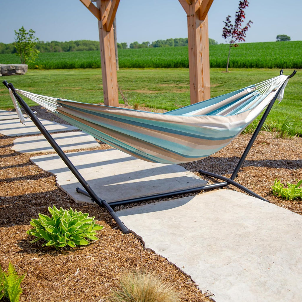 Double Hammock Steel Stand Combo Set